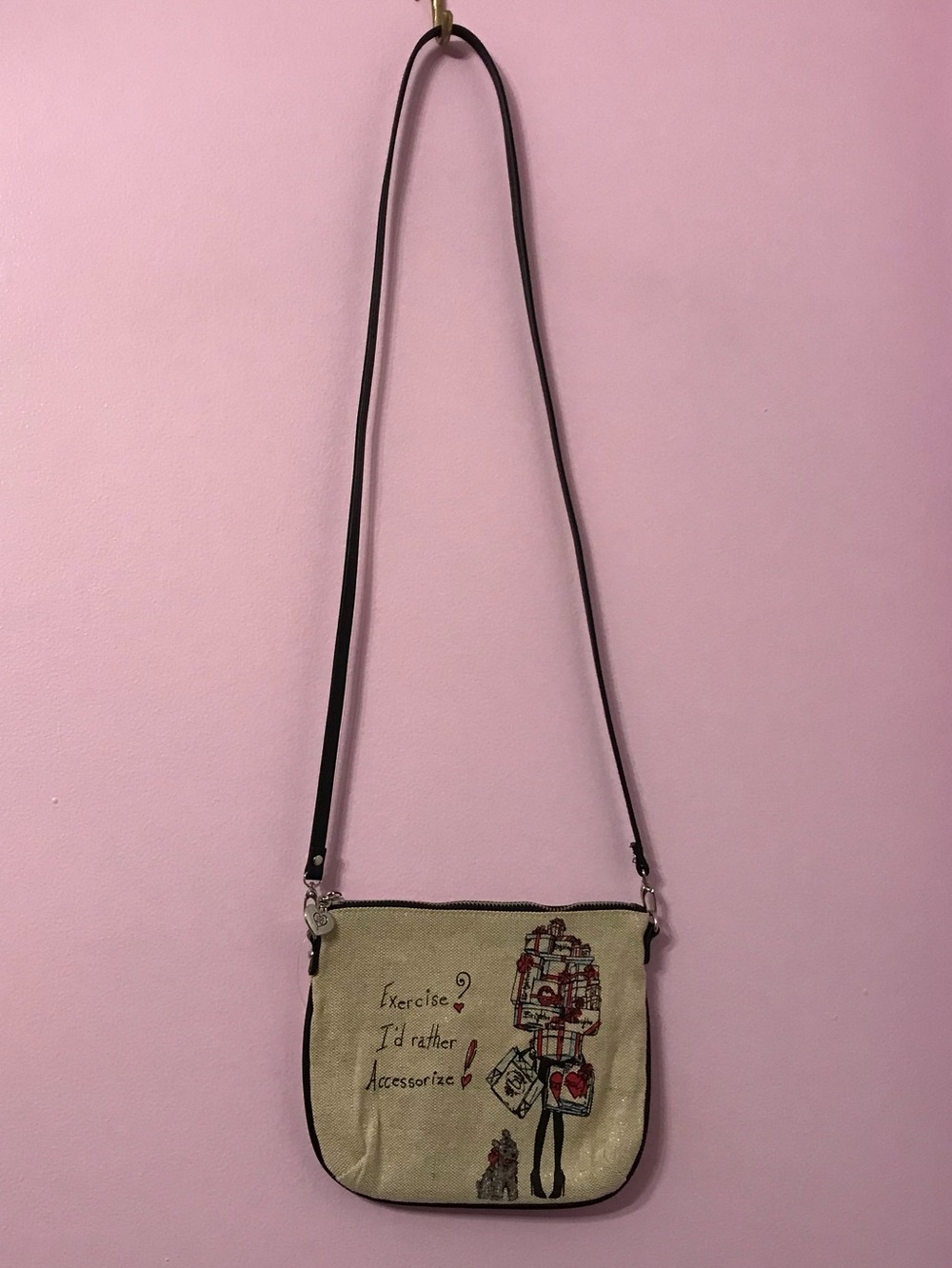 Brighton Scottie Dog exercise I’d Rather Accessorize Small crossbody Bag - Picture 4 of 5